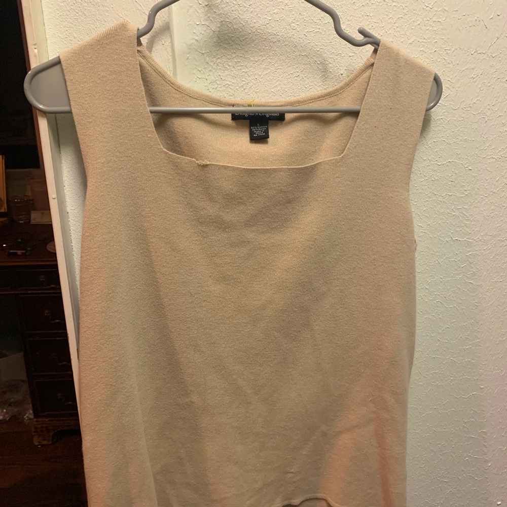 Square Neck Beige Tank